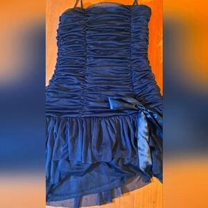 Ultra ruched black dress with bow, emo, retro, hipster